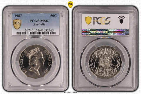 1987 50C PCGS MS67