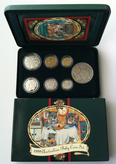 1999 Australian Baby Coin Set with Silver Medallion