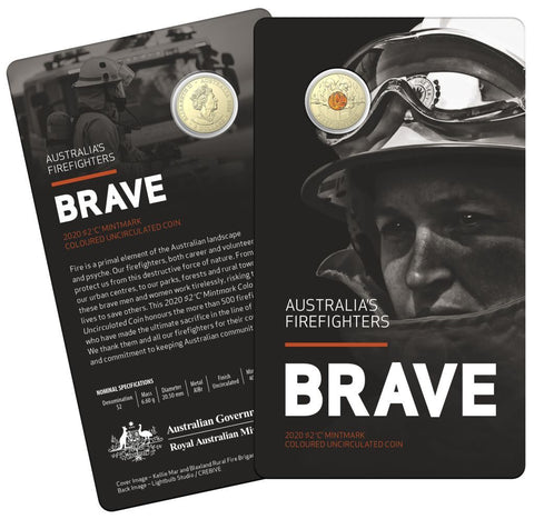 2020 $2 Firefighters 'C' Mintmark Carded Coin