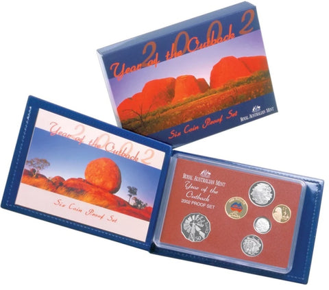 2002 Australia Six Coin Proof Set Year Of The Outback Special Coloured $1 Coin