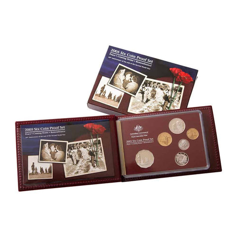 2005 RAM 6 Coin Proof Set - 60th Anniversary Of The End Of WWII. Remembrance.