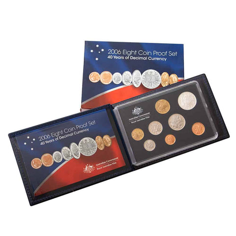 2006 Australian 8 Coin Proof Set 40 Years Of Decimal Currency