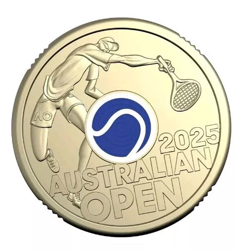 2025 $2 Coloured Men's Australian Open Tennis Bag Of 25 Coins (1 Bag)